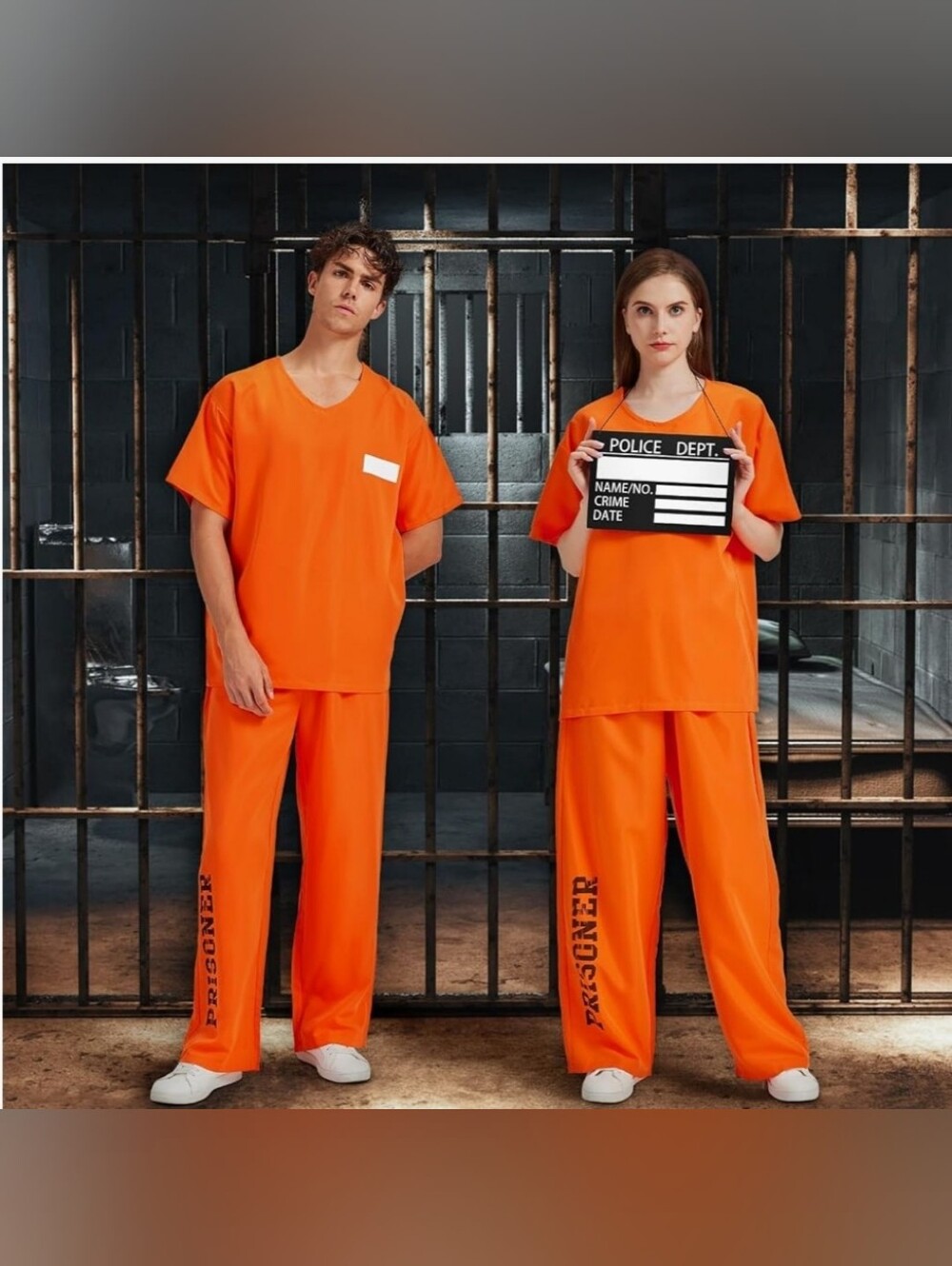 Orange Prisoner Costume for Adults Halloween Inmate NWOT Sz: S